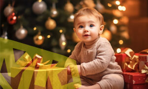 Capturing baby smiles.